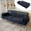 (Black) Canapé 2 places convertible avec fonction couchage 2