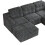 (Gray) Canapé modulaire configuration L ou U avec mousse intégrale sans cadre 4