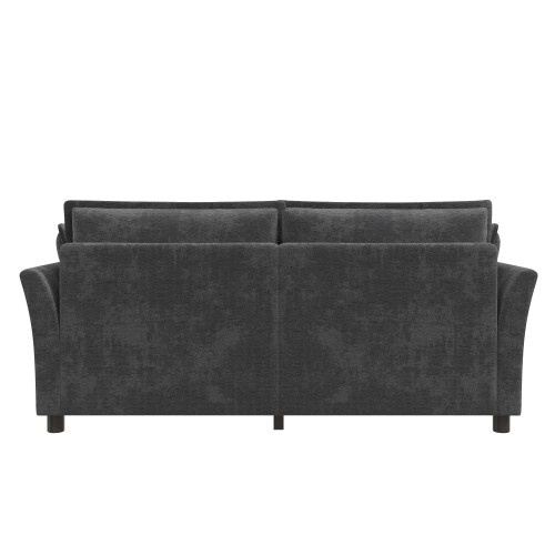 (Gray, 155x81x87cm) Canapé 3 places avec coussins et structure renforcée 1