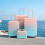(Pink) Set de 4 valises à roulettes avec cadenas à code et trousse incluse 6