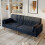 (Black) Canapé 2 places convertible avec fonction couchage 9