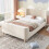(Beige) Lit enfant forme traîneau avec design décoratif 6