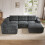 (Gray) Canapé modulaire configuration L ou U avec mousse intégrale sans cadre 9