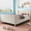 (Beige) Lit enfant forme traîneau avec design décoratif 7
