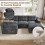 (Gray) Canapé modulaire configuration L ou U avec mousse intégrale sans cadre 11