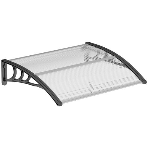100x75cm Front Door Canopy Awning, Black 2