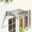 100x75cm Front Door Canopy Awning, Black 4