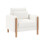 (White) Fauteuil avec accoudoirs, coussin épais et structure renforcée 3