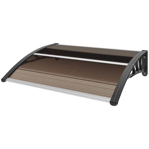 200x96cm Front Door Canopy Awning, Brown 2