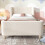 (Beige) Lit enfant forme traîneau avec design décoratif 9