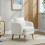 (White) Fauteuil avec coussin, siège rembourré et structure renforcée 3