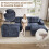 (Blue) Canapé modulaire configuration L ou U avec mousse intégrale sans cadre 4