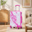 (Pink) Valise cabine à roulettes spinner avec cadenas à code et motif imprimé 6