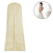 (Beige) Large Garment Bags for Wedding Dress & Prom Ball Gown Storage - 180x80x22cm Dustproof Cover & Clothes Protector