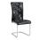 (Black,Silver) Lot de 4 chaises avec assise et pieds chromés 3