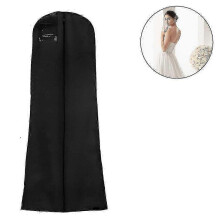 (Black) Large Garment Bags for Wedding Dress & Prom Ball Gown Storage - 180x80x22cm Dustproof Cover & Clothes Protector