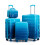 (Blue) Set de 4 valises à roulettes avec cadenas à code et trousse incluse 8