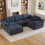 (Blue) Canapé modulaire configuration L ou U avec mousse intégrale sans cadre 10