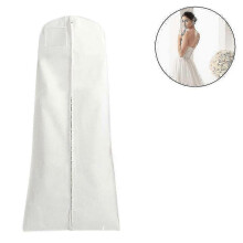 (White) Large Garment Bags for Wedding Dress & Prom Ball Gown Storage - 180x80x22cm Dustproof Cover & Clothes Protector