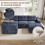 (Blue) Canapé modulaire configuration L ou U avec mousse intégrale sans cadre 8