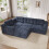 (Blue) Canapé modulaire configuration L ou U avec mousse intégrale sans cadre 9