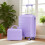 (Blue,Purple) Set de 2 valises ABS avec cadenas à code et trousse 5
