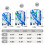 (Blue) Set de valises avec cadenas à code et motif imprimé 3