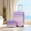 (Purple) Set de 2 valises à roulettes avec cadenas à code et trousse cosmétique 6