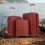 (Red) Set de 3 valises à roulettes avec cadenas à code et crochets de suspension 6