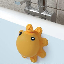 (brown) Bathtub Overflow Drain Cover Tub Soak Bath Overflow Suction Cup Seal Bathroom Spa Accessories Adds Inches of Water for Deeper Bath