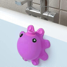 (purple) Bathtub Overflow Drain Cover Tub Soak Bath Overflow Suction Cup Seal Bathroom Spa Accessories Adds Inches of Water for Deeper Bath
