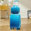 (Blue) Set de 2 valises à roulettes avec cadenas à code et trousse cosmétique 6