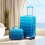 (Blue) Set de 2 valises à roulettes avec cadenas à code et trousse cosmétique 5