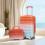 (Red) Set de 2 valises à roulettes avec cadenas à code et trousse cosmétique 5