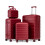 (WINE RED) Set de 4 valises ABS avec cadenas à code et trousse 10