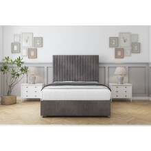 (6' Super King, Slate) Comfort Denver Naples Divan Bed Base No Drawers 54" Floor Standing Headboard