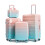 (Pink) Set de 4 valises à roulettes avec cadenas à code et trousse incluse 9