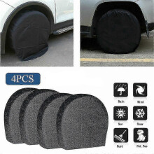 (L, Black) 4 Pack Waterproof Tire Cover Spare Tyre Wheel Rv Trailer Camper Anti-corrosion Tyre Protector
