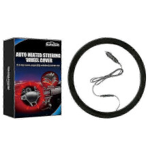 Black Heated Steering Wheel Cover: Wireless Warmer, Rechargeable & Cordless