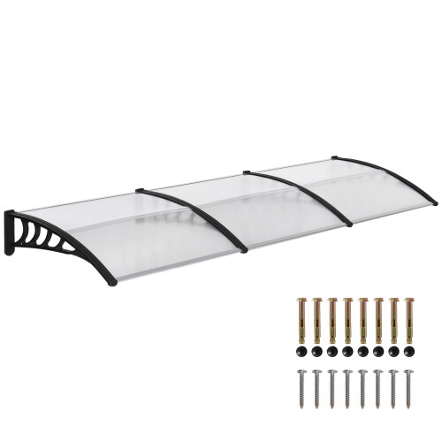 103x96.5cm Front Door Canopy Awning for Porch, Brown 1