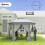110x60cm Front Door Canopy Awning Rain Shelter, Grey 6