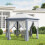 110x60cm Front Door Canopy Awning Rain Shelter, Grey 4