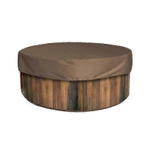 (Brown) 200cm Round Hot Tub Cover, Waterproof, Outdoor, Anti-UV Protection