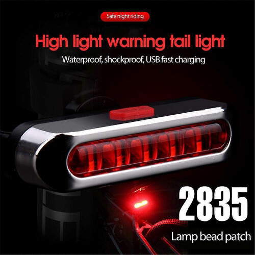 (red light) Light Mountain Bike 6LED High Bright Warning Light USB Rechargeable 1