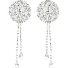 (Silber) Women's Nipple Covers Shiny Rhinestones