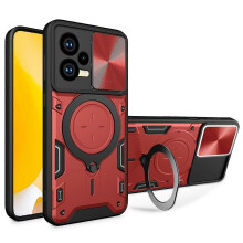 (Red, Multicolor) For Xiaomi Redmi Note 12 5G (India)/(Global)/Poco X5 5G Slide Camera Lid Phone Cover PC+TPU Kickstan
