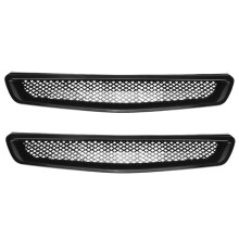 2X EK T-R Style Front Bumper Hood Mesh Grill Racing Grille for EK CX DX EX Type R 1999-2000 Glossy Black