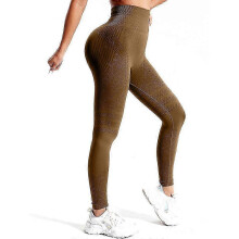 (S, Coffee) Luveon Leggings 3D, Slimmove Anti Cellulite High Waisted Compression Yoga Pants