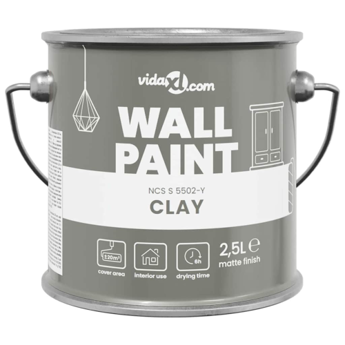 VidaXL vidaXL Wall Paint Grey 2.5 L Wall Print 1