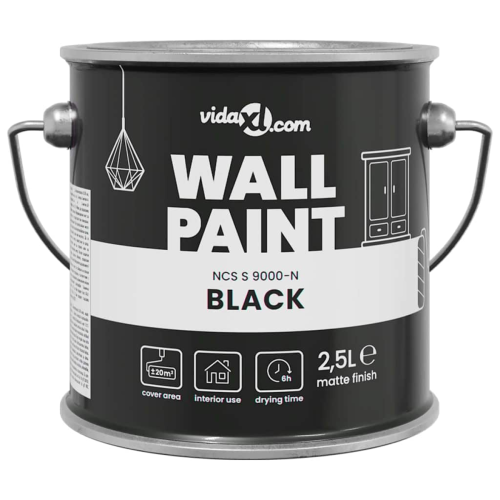 VidaXL vidaXL Wall Paint Black 2.5 L Wall Print 1